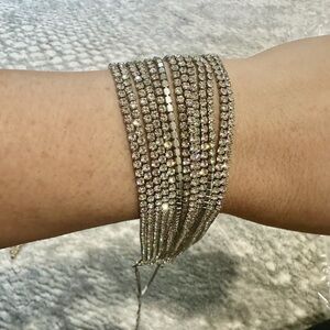 Elegant Silver Multi-Strand Bracelet or Choker